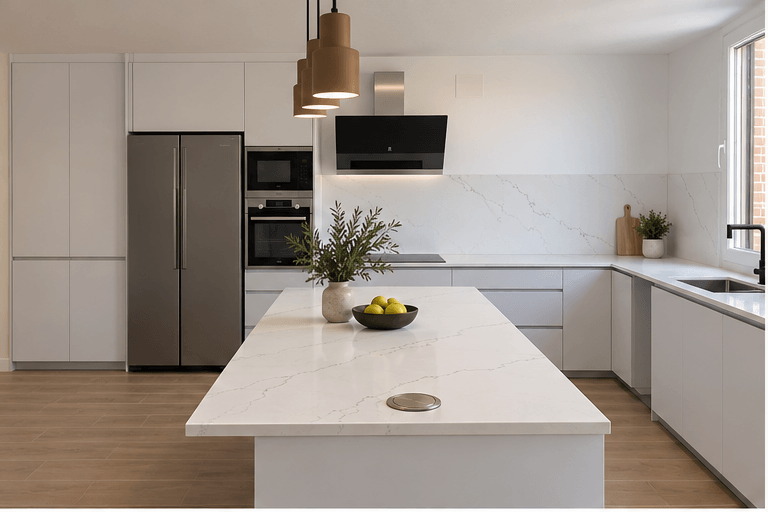 Encimera de cuarzo en cocina · Alicante